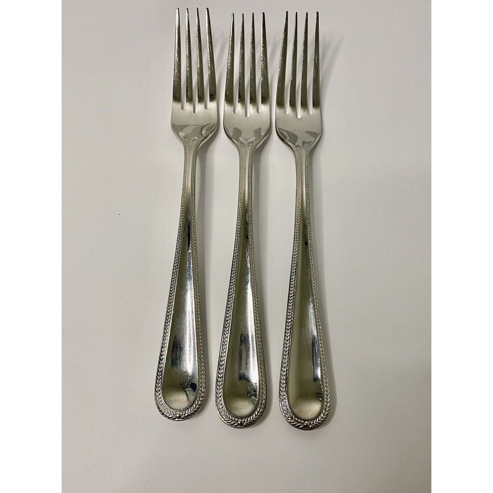 Gorham Madeline Stainless Dinner Fork Lot Of 3 Glossy 18/10 Flatware